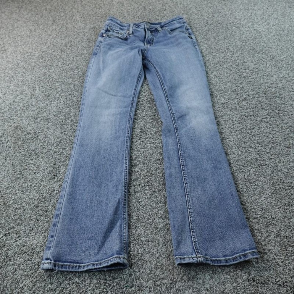 Silver Jeans Womens 29 Light Blue Denim Pants Slim Boot Mid Rise Western Stretch
